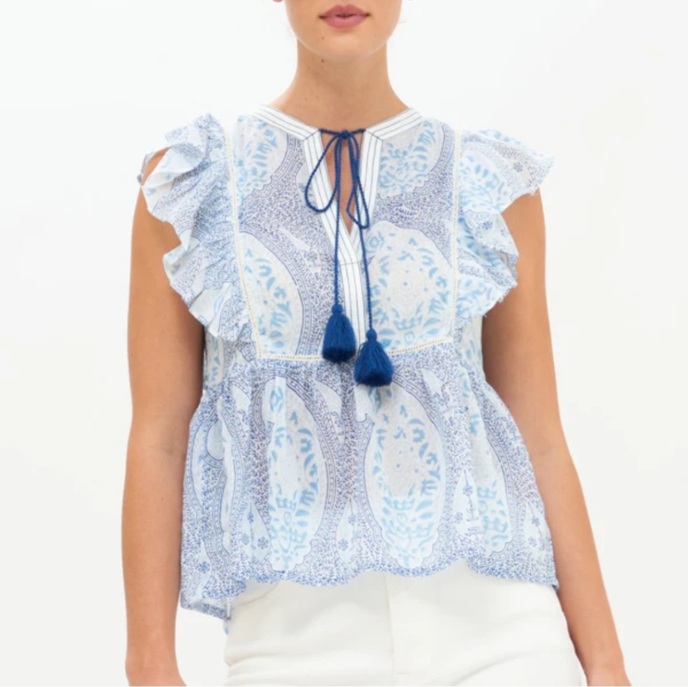 Oliphant Flirty Tie Top Samolde Cobalt XS